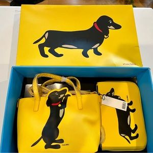Marc Tetro Purse Bag & Wristlet Dachshund in Gift Box